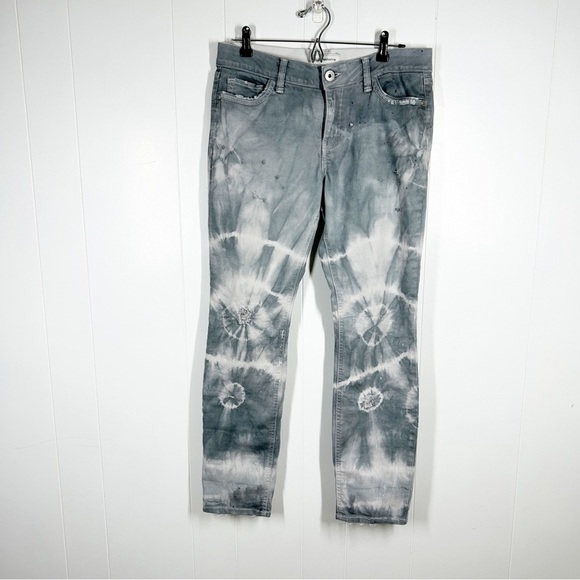 Liz Claiborne Gray Tie Dye Mid Rise Jeans 8 - Picture 1 of 11
